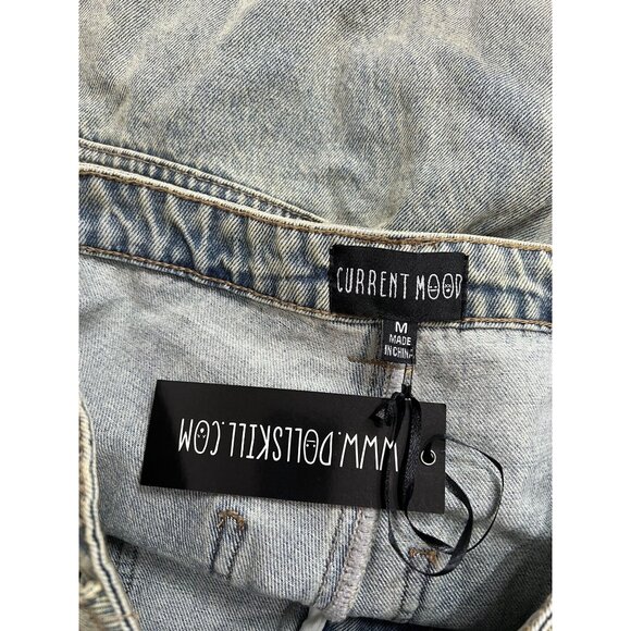 Current Mood Dolls Kills Angry Texts Denim Jeans in Blue Orange - Picture 7 of 7